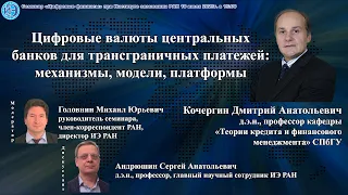 Семинар «Цифровые финансы» при ИЭ РАН (10.07.2023)—Доклад Д.А.Кочергина