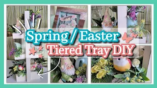 Unique Spring or Easter Tiered Tray || Spring or Easter Home Decor DIY