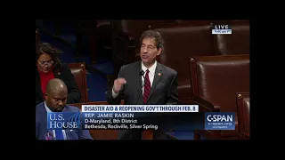 Raskin Speaks in Support of Disaster Aid Bill & Reopening the Gov't