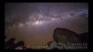 Hyperlapse/Timelapse of the Milky Way at The Devil's Marbles, Australia