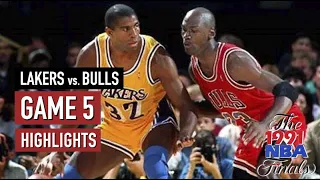 Throwback NBA Finals 1991 Chicago Bulls vs LA Lakers Full Game 5 Highlights | Jordan 30 Pippen 32 HD