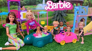 Barbie Doll Family New Baby First Playdate at the Playground