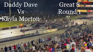 Street outlaws No prep kings Virginia Motorsport park- daddy Dave Vs Kayla Morton: Great 8 round 1