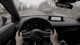 2021 Mazda MX-30 electric car POV Drive on a foggy Sunday afternoon