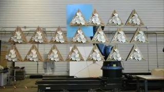 Kinetic facade with mock-up machine