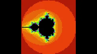 Mandelbrot zoom made in Python, 64px resolution (prototype version )