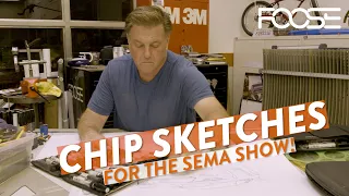 Chip sketches his concept on a modern Mustang for the SEMA Show! @semashow