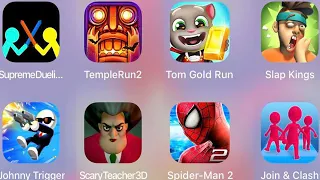 Slap Kings,Tom Gold Run,Spiderman Amazing,Join & Clash,Scary Teacher 3D,Johnny Trigger,Temple Run