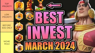Legendary Investment Tier List [F2P & Low Spend -- Open Field] Rise of Kingdoms March 2024