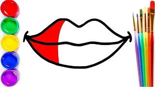 How to draw lips for kids step by step | 子供のための唇を段階的に描く方法 | 단계별로 아이들을위한 입술을 그리는 법