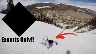 Beginner Snowboarder Rides His First Black Diamond!!