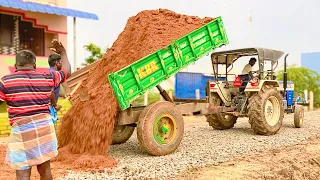 JCB 3DX Backhoe Loading Mud | Swaraj 744 FE Unloading Mud | New Holland 5500