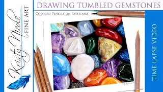 Drawing Tumbled Gemstones In Colored Pencil