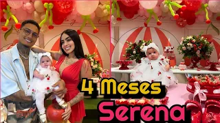 Mc Mirella e Dinho Alves celebram os 4 Meses da filha Serena