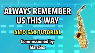How to play Always Remember Us This Way on Alto Sax | Saxplained Plus
