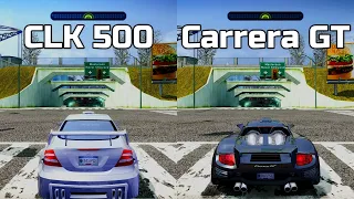 NFS Most Wanted: Mercedes CLK 500 vs Porsche Carrera GT - Drag Race