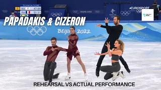 French figure skaters PAPADAKIS & CIZERON’s rehearsal vs actual OLYMPIC performance