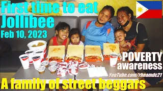 A Jollibee and Grocery Treat Out for this Family of Street Beggars in Manila Philippines. Filipinos!