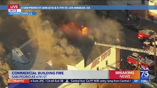 Firefighters battling blaze at downtown L.A. commercial building