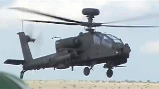 AH-64 Apache Attack Helicopter Shooting M230 30mm Auto Cannon