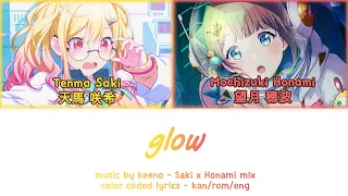 glow - Saki x Honami mix Color Coded Lyrics Project SEKAI