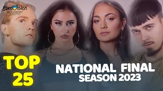 Eurovision 2023: National Final Season- MY TOP 25 (New: 🇭🇷🇩🇰🇫🇮🇩🇪🇮🇸🇲🇩🇵🇹🇳🇴🇲🇹)