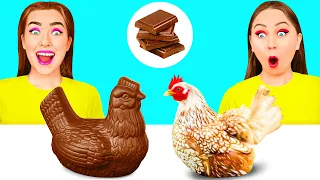 Desafio Comida Real vs Comida De Chocolate | Desafio Maluco por Craft4Fun Challenge