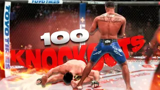 Trying To KNOCKOUT 100 People In UFC 5!