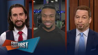 Bijan Robinson predicts Chiefs Super Bowl win + Nick's SB prop Picks | NFL | FIRST THINGS FIRST