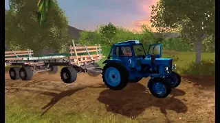 Farming Simulator 2017. Нестеровка. Трактор Беларус МТЗ-80. Прицеп  ПТС-12.