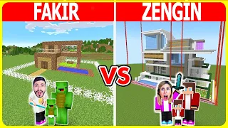 FAKİR VE ZENGİN AİLELERİNİ KORUMAK İÇİN GÜVENLİ EV İNŞA EDİYOR MİNECRAFT