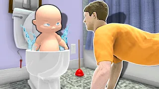 Baby Gets FLUSHED Down the Toilet! - Who's Your Daddy 2 Multiplayer