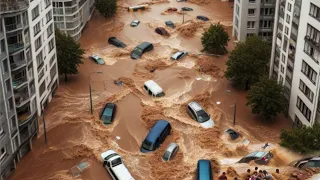 A few minutes ago in Bavaria Germany! Augsburg floods, Babenhausen Unterallgaeu sinks