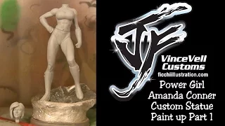 Power Girl Amanda Conner Custom Statue Paint Up Part 1