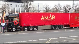 Arrivée des convois du cirque AMAR à SAINT-FLOUR le 17 avril 2023