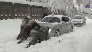 04 февраля 2018 года. Выталкивание машин.