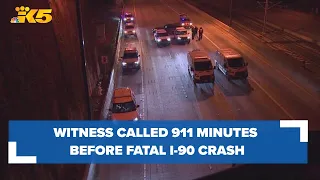 Witness called 911 to report wrong-way driver minutes before fatal crash on I-90