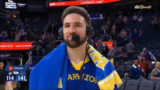 Klay Thompson talks Twelve 3s after DESTROYING Oklahoma City Thunder Postgame Interview