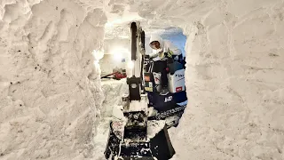 BUILDING A SNOW CAVE WITH MACHINES!