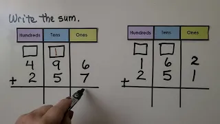 2nd Grade Math 6.4, 3-digit Addition, Regroup Tens