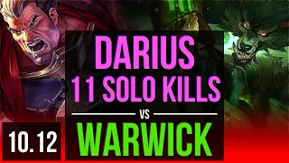 DARIUS vs WARWICK (TOP) | 2.7M mastery points, 5 early solo kills, Triple Kill | NA Master | v10.12