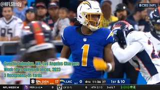 Quentin Johnston Week 14 Every Target and Catch Los Angeles Chargers vs Denver Broncos NFL 2023