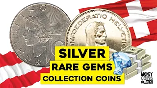 Silver Rare Gems - Collection Coins from Austria (1958, 10 Schilling) & Switzerland (1969, 5 FR)