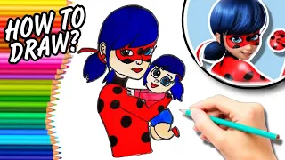 HOW TO DRAW LADYBUG with her DAUGHTER | How to draw Miraculous Ladybug as a mom | Drawing for kids