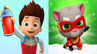 FUNNY VIDEO - PAW Patrol Ryder Subway Surf VS Talking Tom Hero Dash - Super Angela