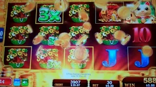 Fortune Stacks Slot Machine Bonus - 8 Free Games with Stacked Symbols + Multipliers - Nice Win