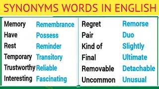 Learn Common Synonyms Words in English to Improve your Vocabulary #synonyms #vocabulary #english