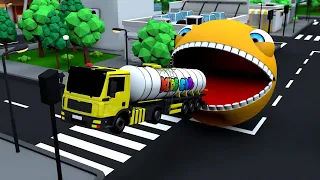 Finger Family  Baby songs -  PACMAN vs Oil tank truck Nursery Rhymes & Kids Songs