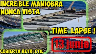 TIME-LAPSE MOVIMIENTO 4a BANDEJA, 5a BANDEJA y CARROS ! ⚠️ INTERIOR Obras Santiago Bernabéu 13/06/23