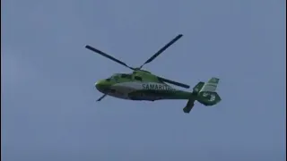 GROUND RATTLING Parkview Samaritan AS365 Dauphin flying overhead